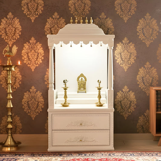 lifestyle view Sarovar Teak Wood Mandap (White)