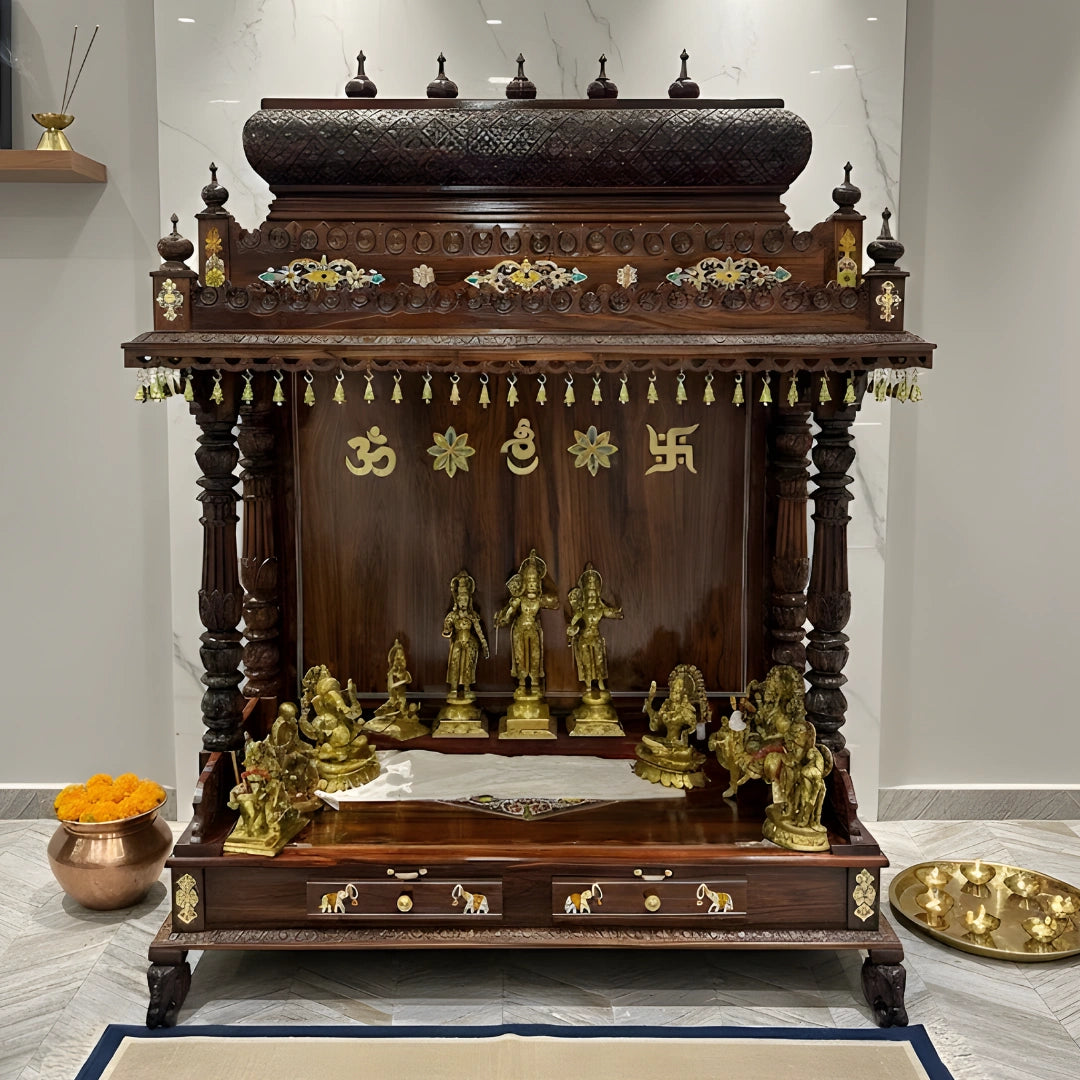 lifestyle view of Jagadish Teak Wood Mandap (Teak)