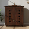 Aumkara Teak Wood Mandir with Door (Wenge)