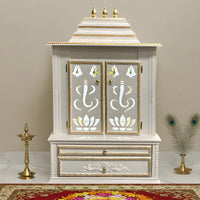 lifestyle veiw of Brahmjyot Teak Wood Mandap (White)