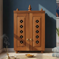 lifestyle view of Divyana Pooja Mandir with Door (Teak)