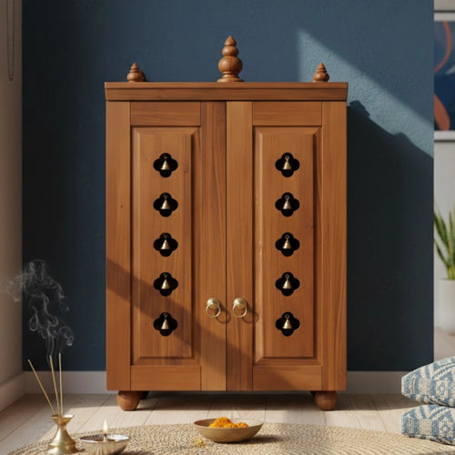 Divyana Pooja Mandir with Door (Teak)