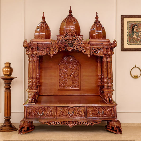 lifestyle view of Kamal Teak Wood Mandap (Brown) 