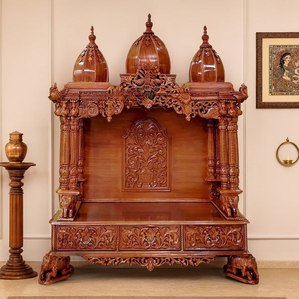 lifestyle view of Kamal Teak Wood Mandap (Brown) 