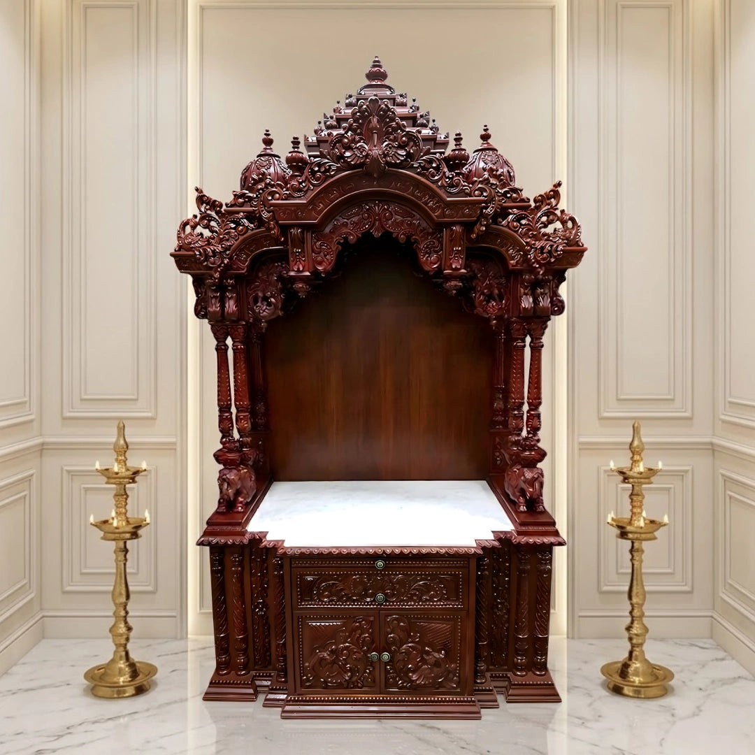 lifestyle view  of Kanchi Teak Wood Mandap (Cherry) 