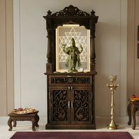 lifestyle view of   Karuneshwar Teak Wood Mandap (Brown) 