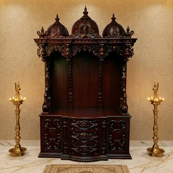 lifestyle view  of Kutralam Teak Wood Mandap (Cherry)