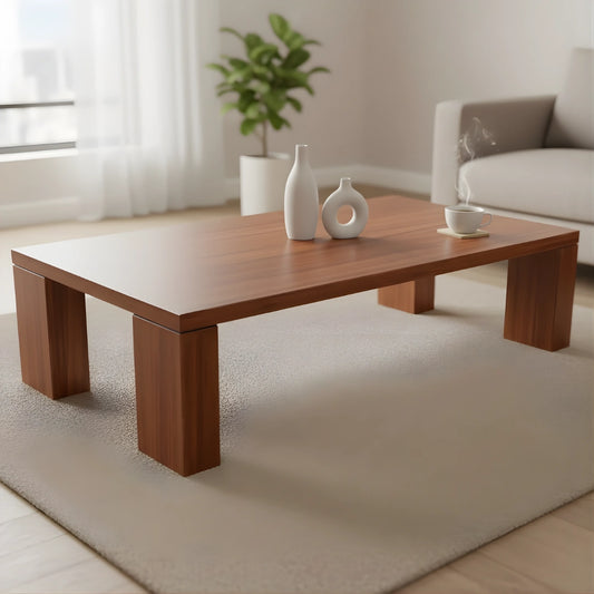 lifestyle view of Lustre Teak Wood Centre Table (Teak)