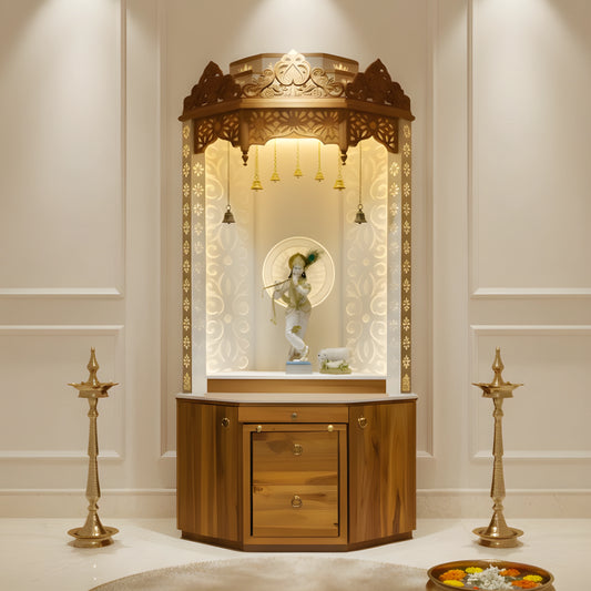 lifestyle view of  Mantraja Teak Wood Mandap (Brown) 