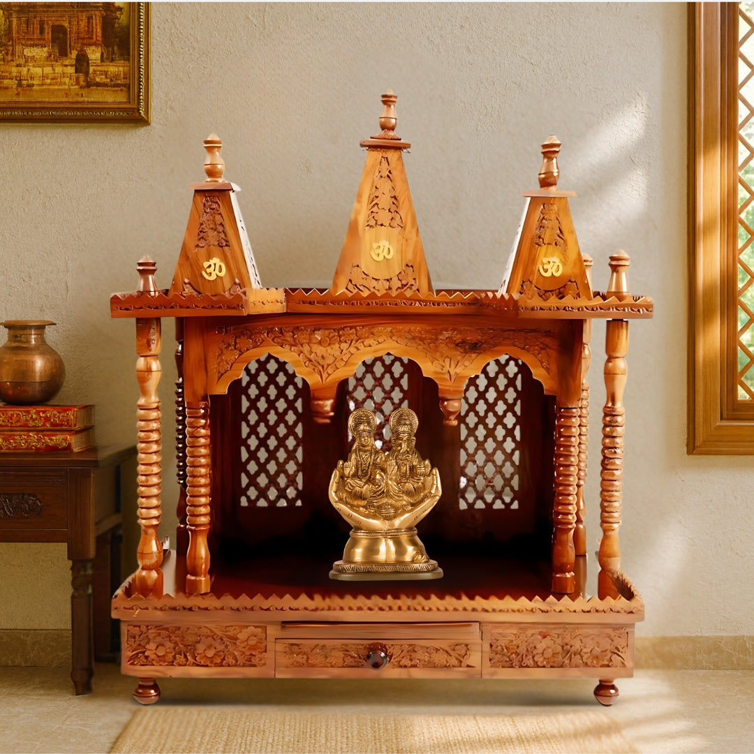 lifestyle view of Meenakshi Teak Wood Mandir (Teak)