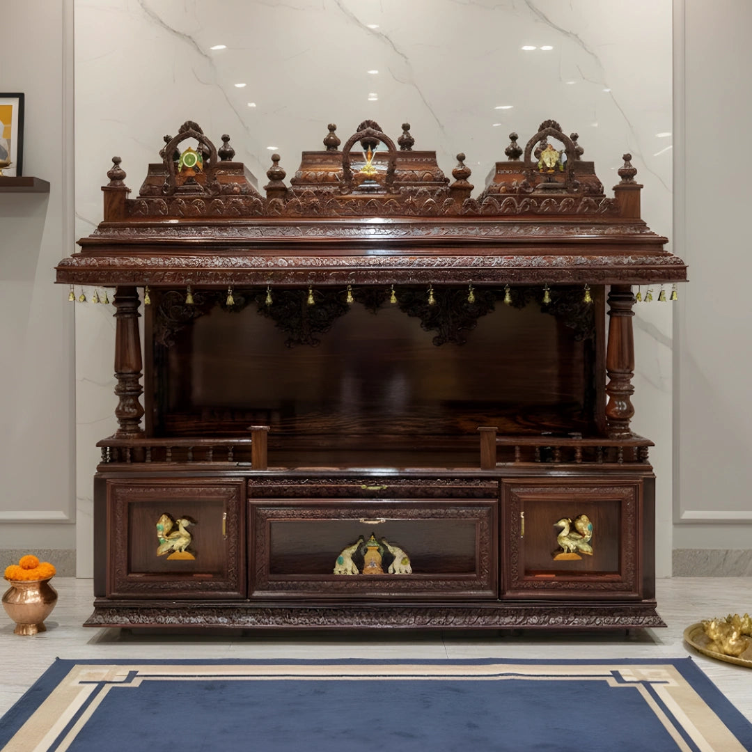 lifestyle view  of Nivya Teak Wood Mandap (Brown) 