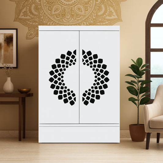 lifestyle view Prajvala Teak Wood Mandir (White)