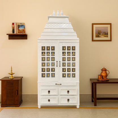 lifestyle view of Samarpan Teak Wood Mandap (White) 