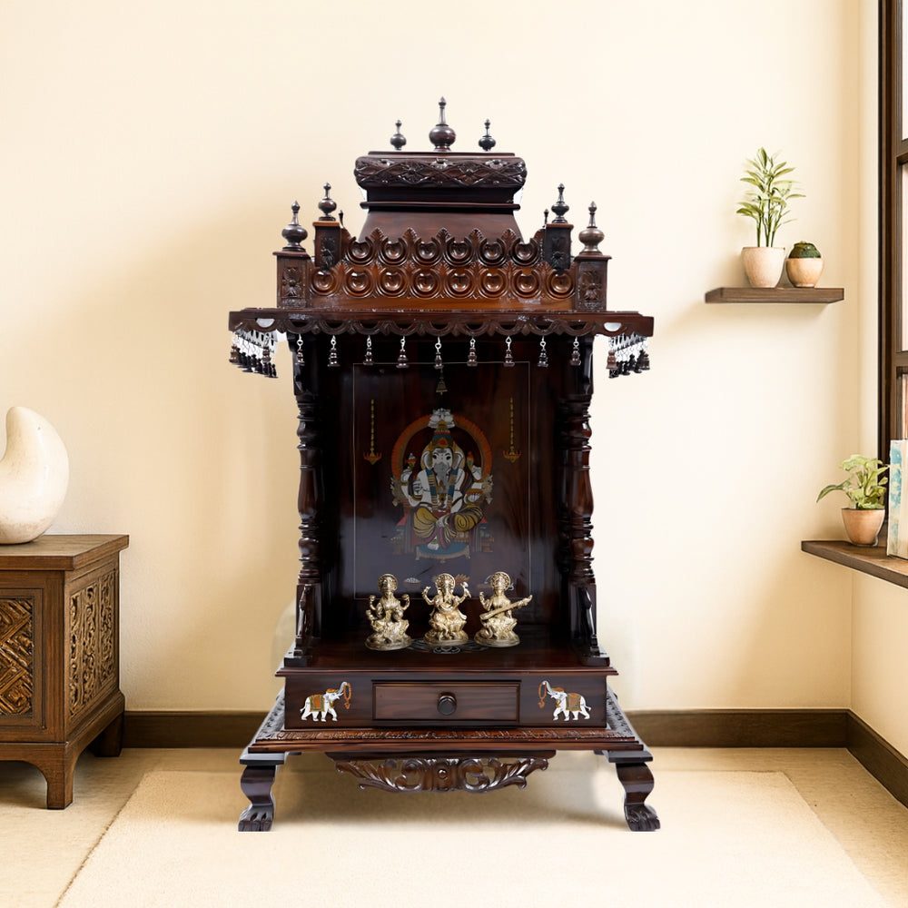 lifestyle view   of Sannidhi Teak Wood Mandir (Brown) 