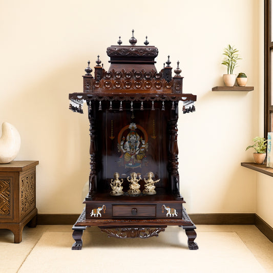 lifestyle view   of Sannidhi Teak Wood Mandir (Brown) 