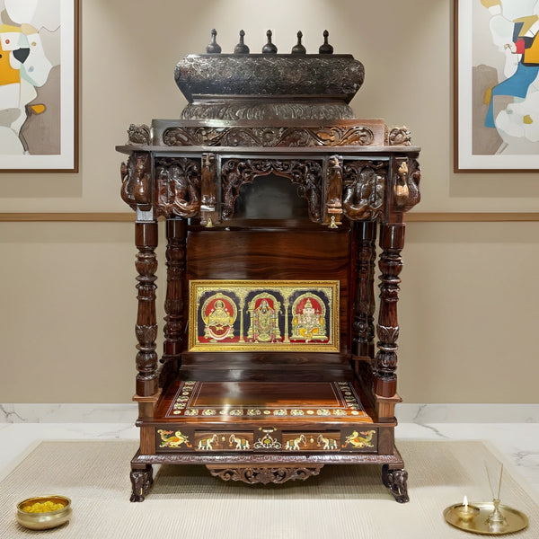 lifestyle view of Shambhavi Teak Wood Mandap (Brown)