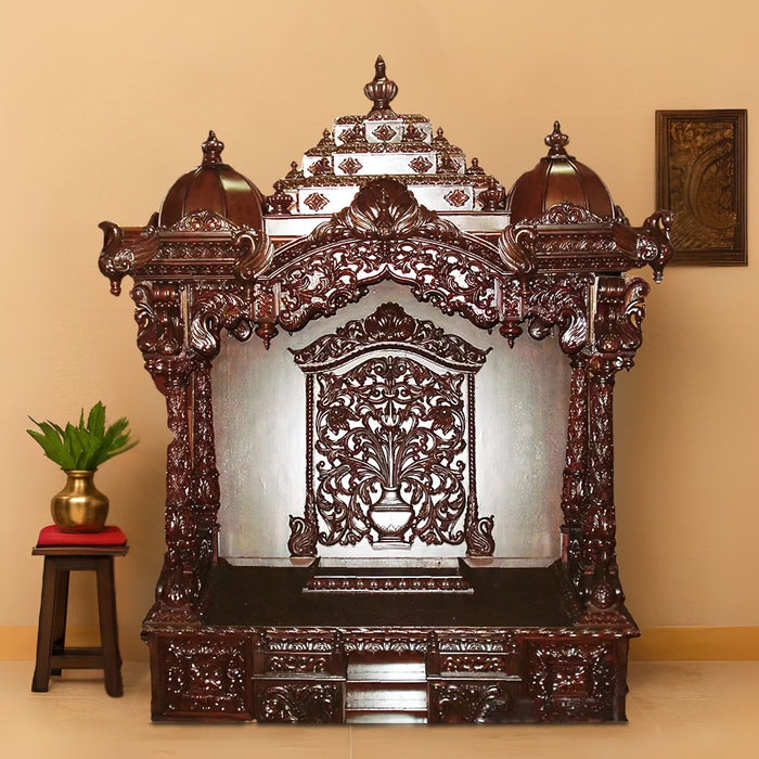 Carved · deep motifs pooja mandir