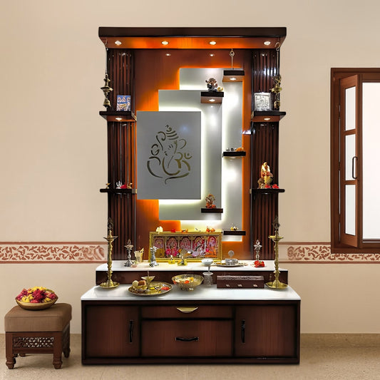 lifestyle view  of Shoolini Teak Wood Mandap (Brown) 