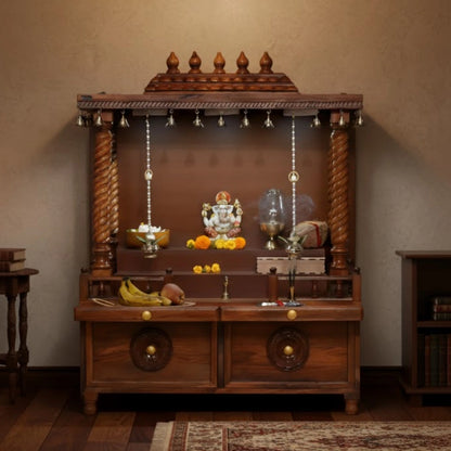 lifestyle view of Shraddha Teak Wood Mandir (Brown) 