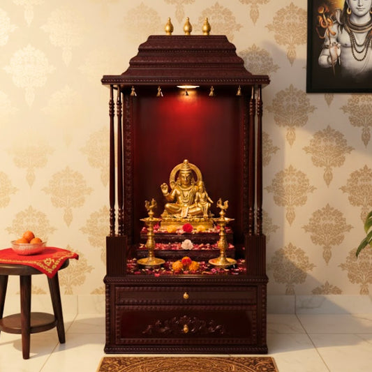  lifestyle view  of SriManohar Teak Wood Mandap (Cherry)