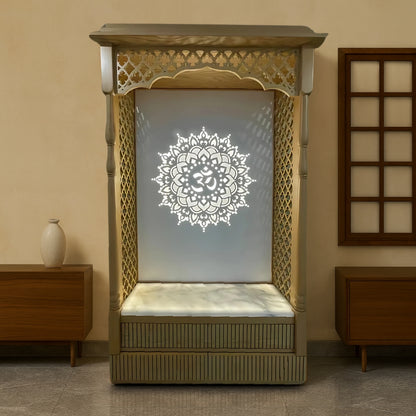 lifestyle view of Srikripa Teak Wood Mandap (Cream)