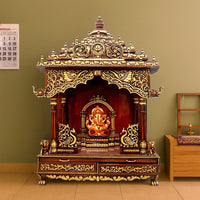 lifestyle view of Suprita Teak Wood Mandap (Cherry Gold) 