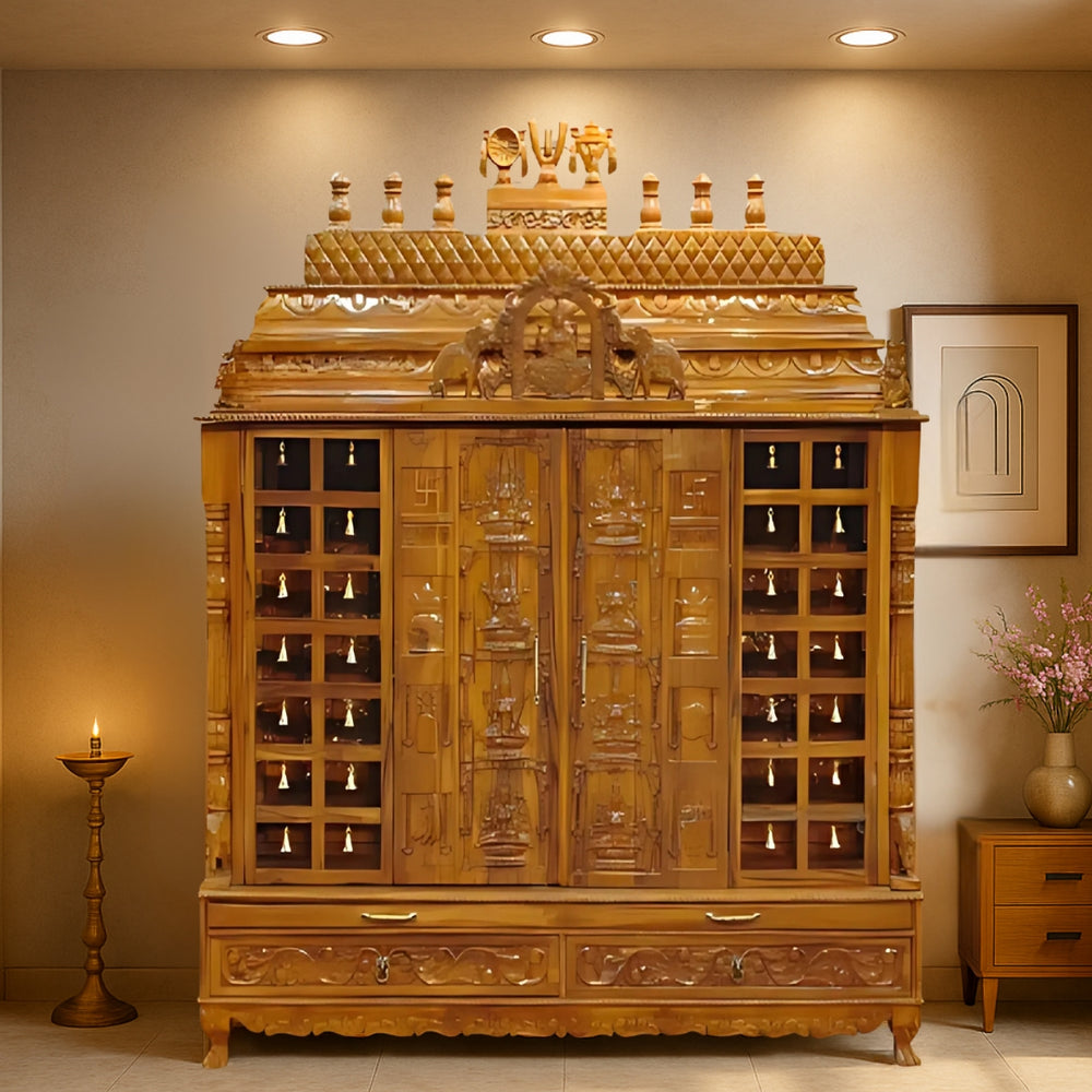 lifestyle view of Vaikuntha Vedi Teak Wood Mandap (Teak)