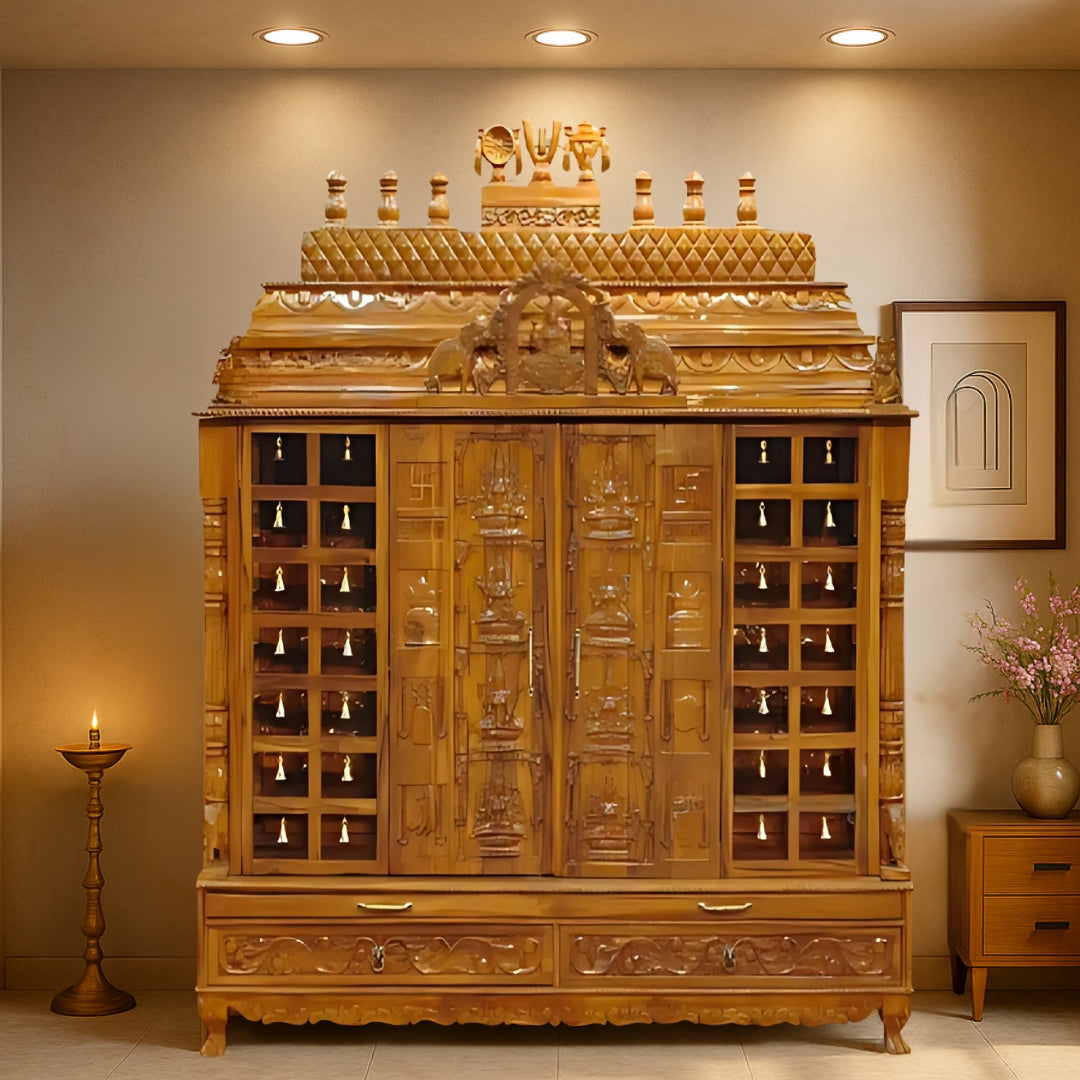 lifestyle view of Vaikuntha Vedi Teak Wood Mandap (Teak)