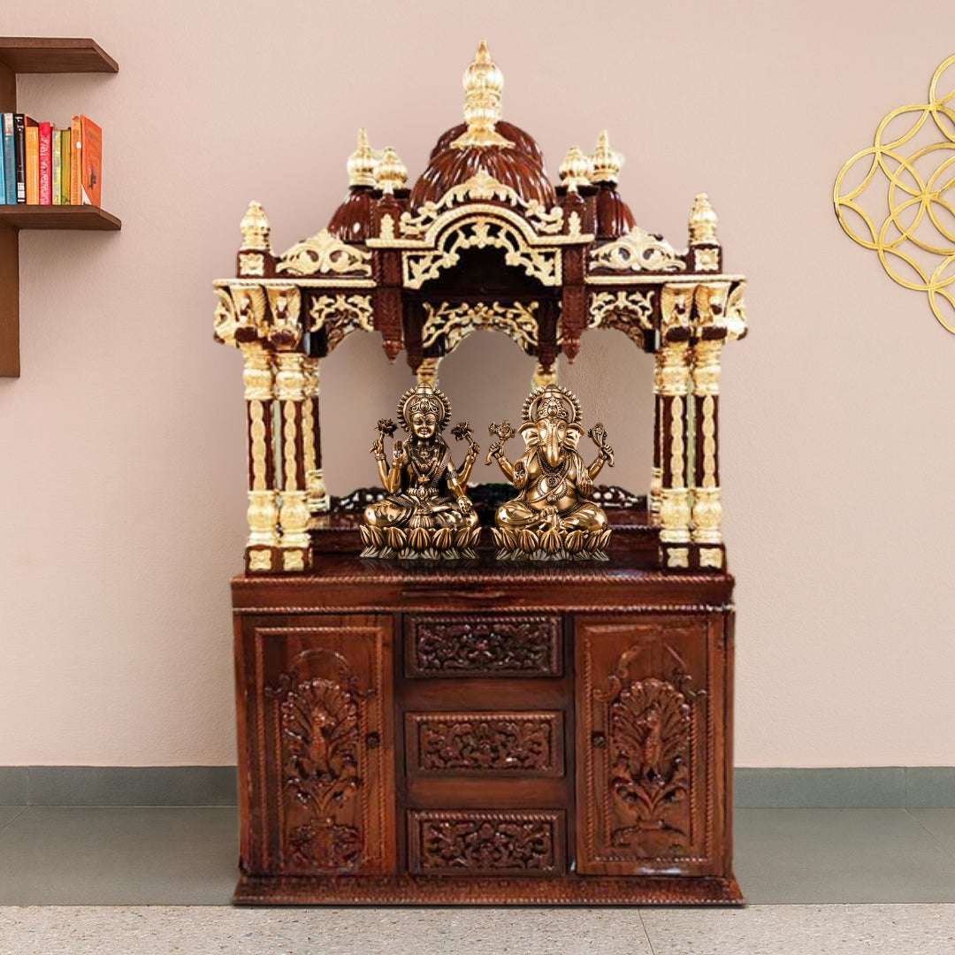 lifestyle view of Vamsha Teak Wood Mandap (Brown) 