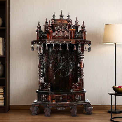 lifestyle view  of Yugadharma Teak Wood Mandir (Wenge)