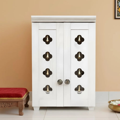 Ziantra Pooja Mandir with Door (White)
