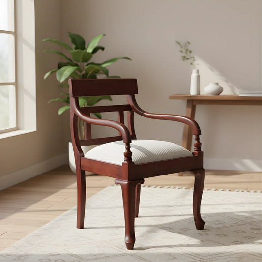 lifestyle image of Kyoto Teak Wood Arm Chair (Brown)