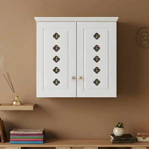 Barvya Pooja Mandir with Door (White)