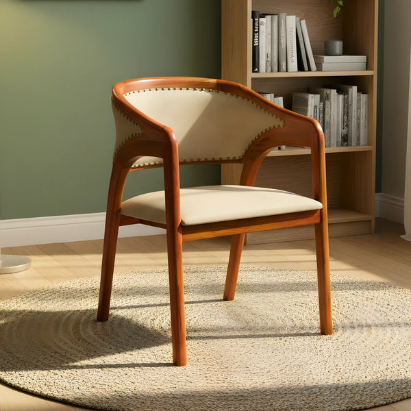lifestyle view   of Fezra Teak Wood Arm Chair (Teak) 