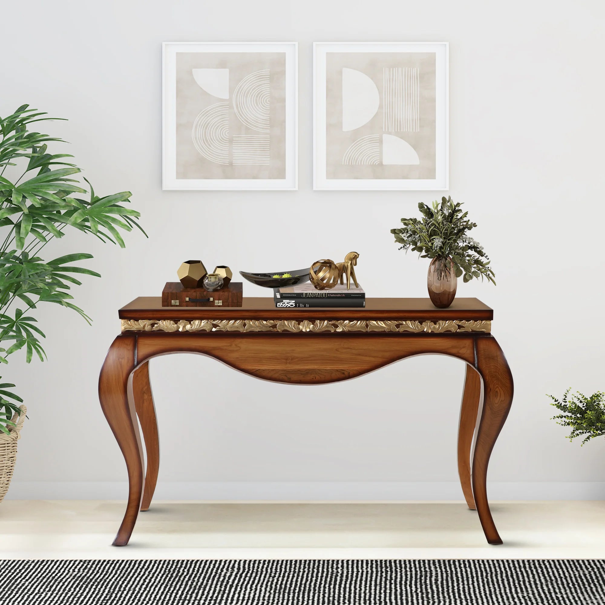 Cazalu Solid Wood Console Table lifestyle view