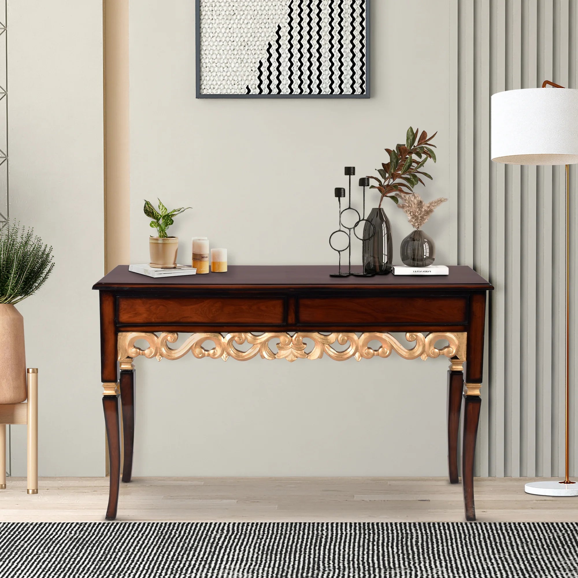 Dignify Solid Wood Console Table  lifestyle view