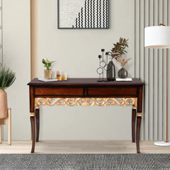 Dignify Solid Wood Console Table (Brown Gold)