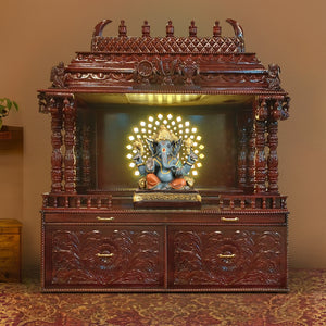 Omprabha Teak Wood Mandap (Brown)
