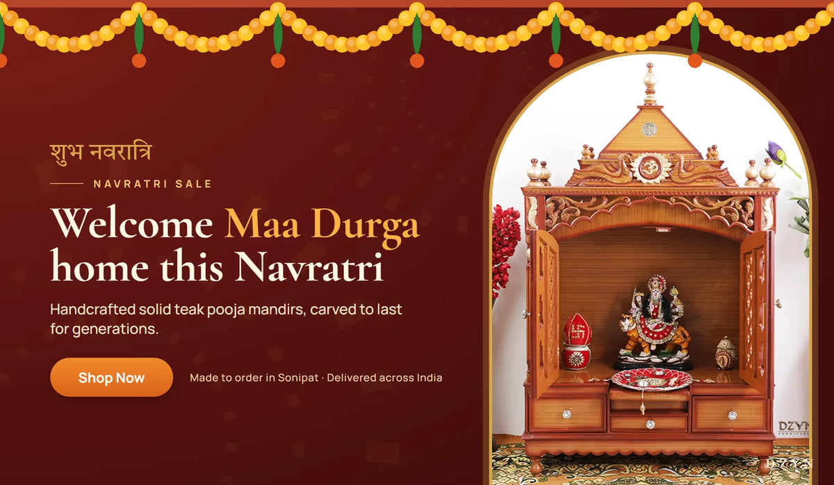 Navratri sale: handcrafted solid teak pooja mandirs