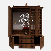 open door front  of Vishesh Teak Wood Mandir (Brown) 