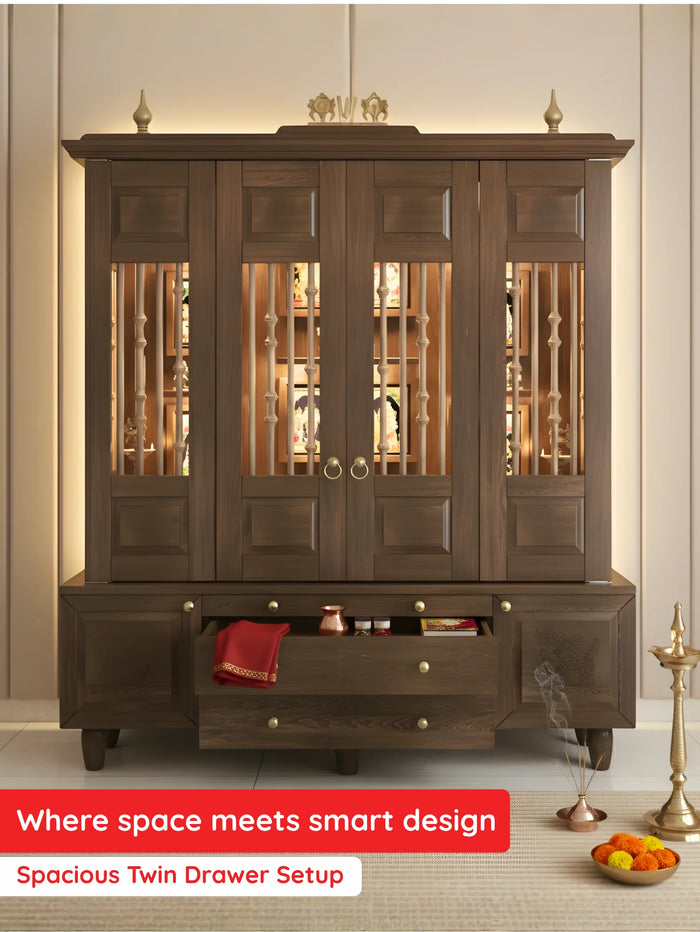 Pooja mandir — with drawers