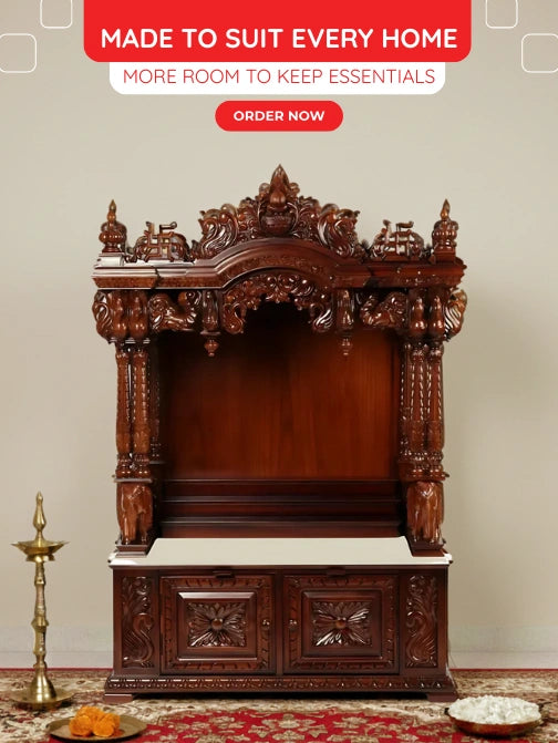 Pooja mandir — with cabinet