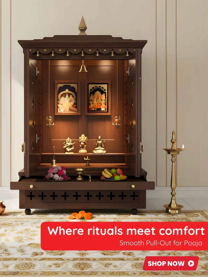 Pooja mandir — pull-out tray