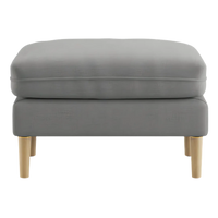 Loft Teak Wood Ottoman Stool (Stone Grey)