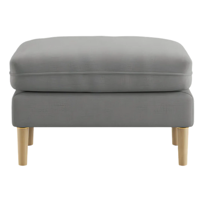 Loft Teak Wood Ottoman Stool (Stone Grey)