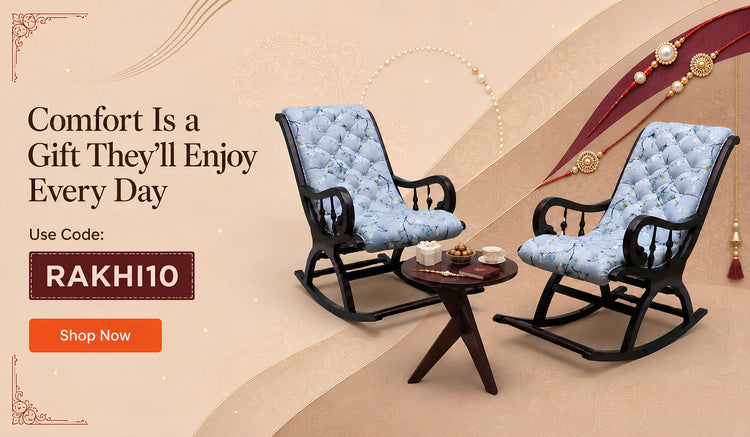 teak wood rocking chairs with coffee table
