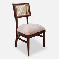 side angle  of Tessaro Teak Wood Dining Chair (Brown) 