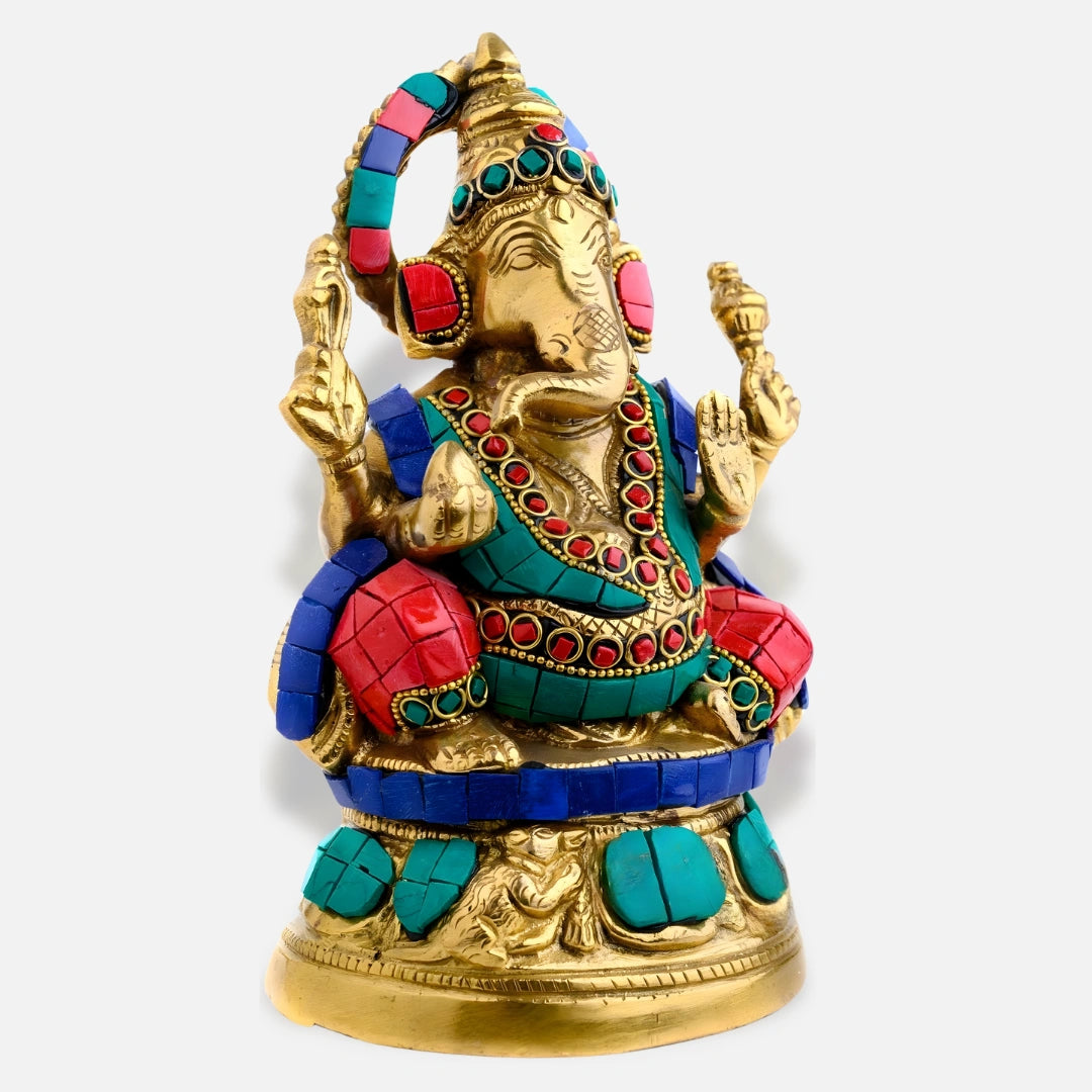 side angle  of Vighnaharta Brass Idol 9