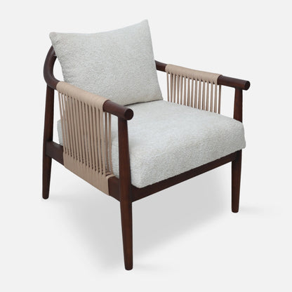 Tressa Teak Wood Bedroom Chair (Brown)side angle 