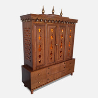 side view   of Arjit Teak Wood Pooja Mandap (Teak) 